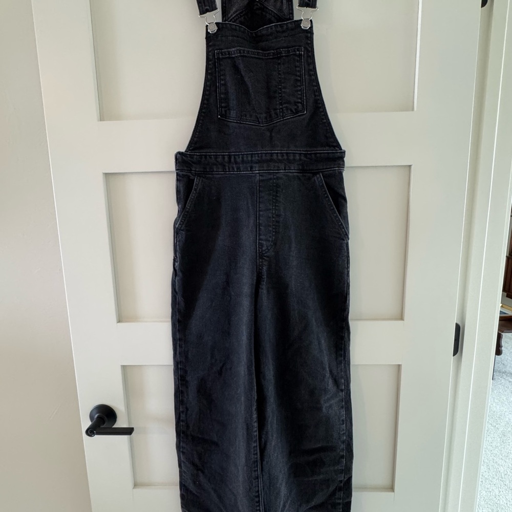 Levi Black Denim Cropped Overalls